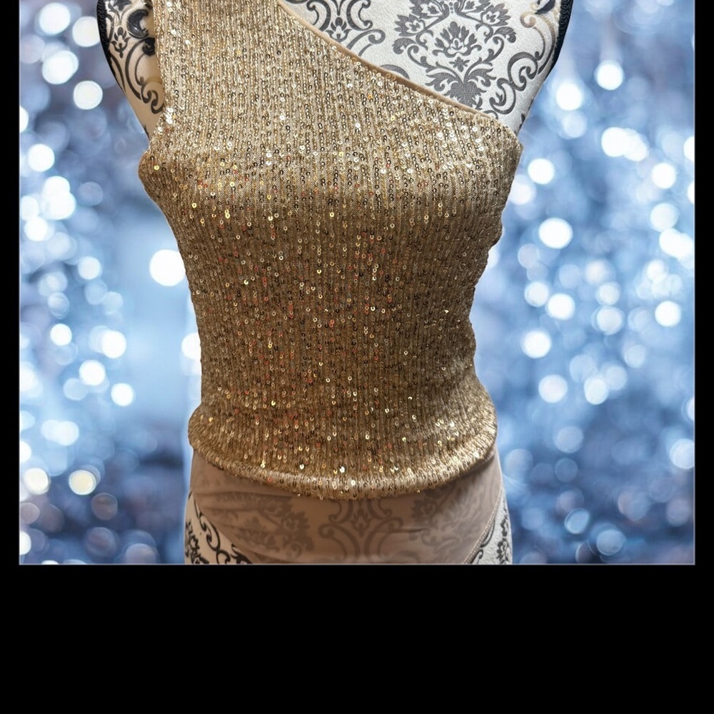 Better Be Large Body suit Gold Swarkoski   TopNWOT​​ - Picture 2 of 4